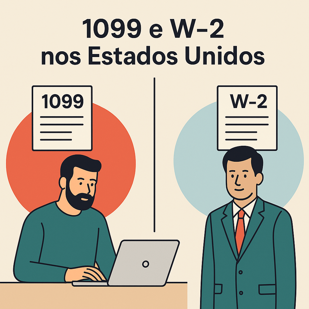 Diferença entre 1099 e W-2 nos Estados Unidos